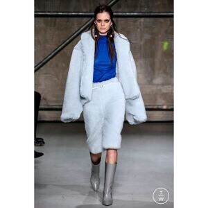 RUNWAY FW17 plush weaved alpaca furry skirt